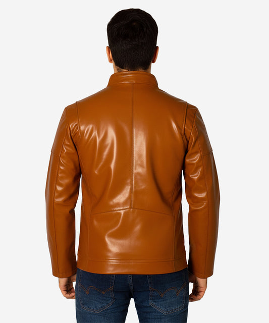 Men's Faux Leather Jacket Jk-0316 Camel