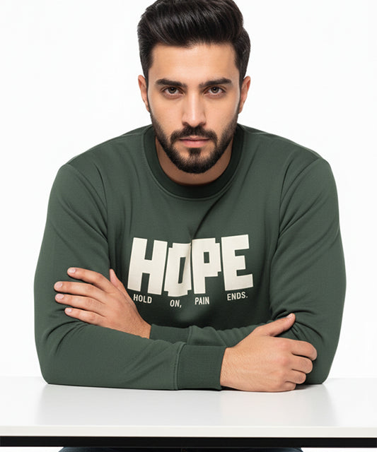 Men's Sweat Shirt Hope - Green Tsh-5969