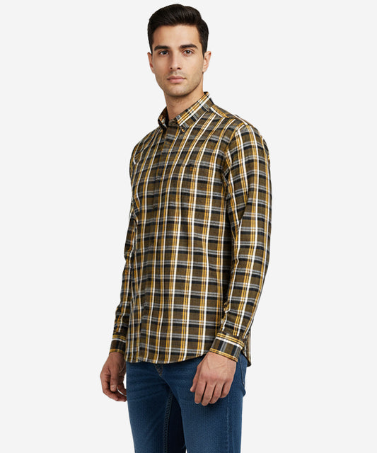 Men's Casual Checkered Shirt - Shc-1702 Brown Chk