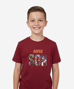 HR clothing Kids Super Son Tee's- Maroon BTS-1899