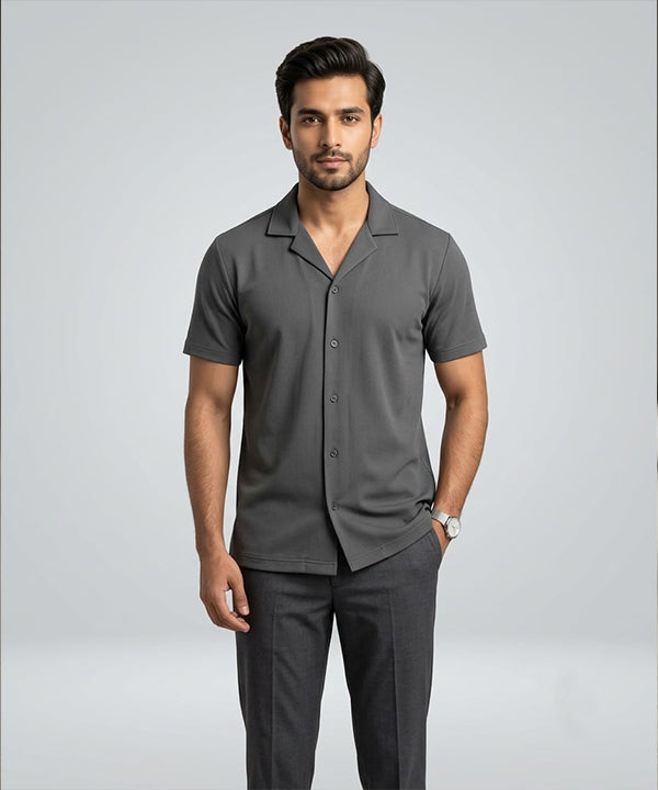 Men's Thermal Half sleves Shirt -D-Grey Shc-3086