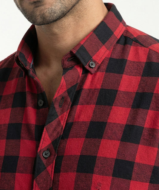 Men's Casual Shirt - Shc-1488 Red Chk