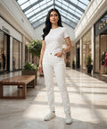 HR Clothing Women's Slim Fit Denim Jeans-LJP-0081–White