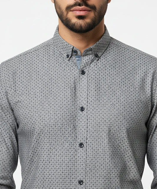 Men's Casual Shirt - Shc-1607 Printed Brown