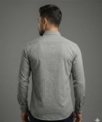 Men's Dress Shirt - Grey Stripe Dsh-0287