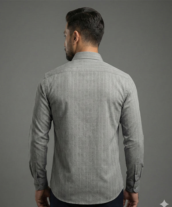 Men's Dress Shirt - Grey Stripe Dsh-0287