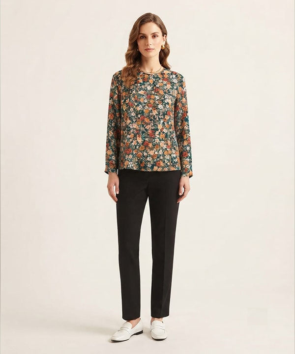 Women Western Floral Multi Printed Top LSH-0106