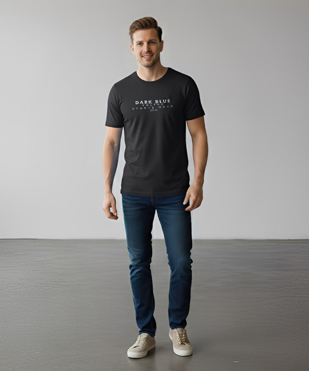 HR Clothing Men’s Printed T-Shirt – Black TSH-5879