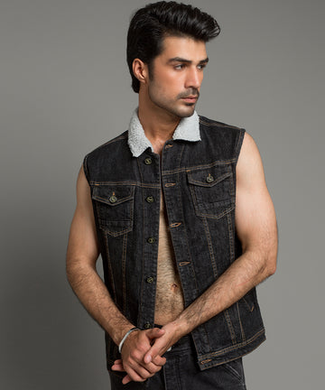 HR Clothing Men's Denim Jacket Sleeveless