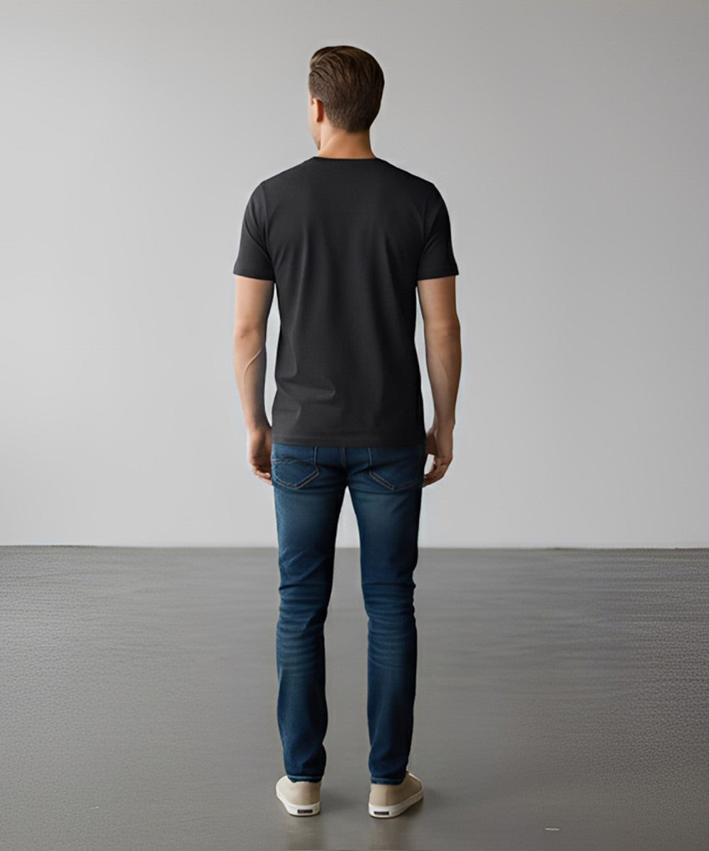 HR Clothing Men’s Printed T-Shirt – Black TSH-5879