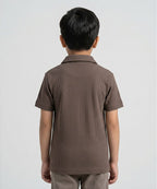 HR clothing Kids Half Sleeves Shirt - Coffee-Brown BSH-0116