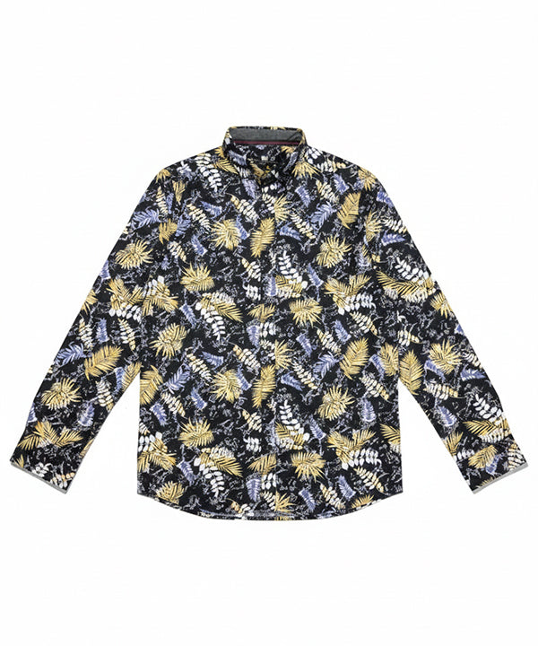 Men's Casual Shirt - Shc-1076 Black Floral