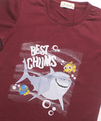 HR clothing Kids Tee's - Maroon BTS-1478