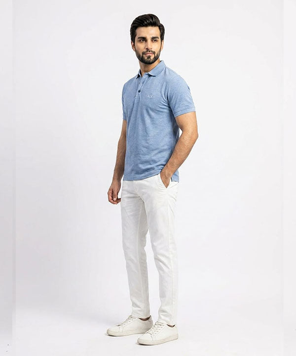 A|X Logo Self-Textured Polo T-Shirt TSH-7163 R-Blue