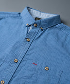 Men's Casual Shirt - Shc-1099 Texture Blue
