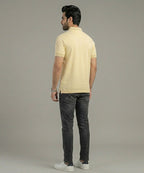 Premium Ribbed Collar Polo T-Shirt Fawn TSH-7162