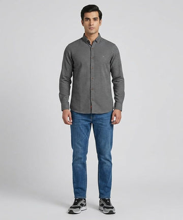 Men's Casual Shirt - Shc-1704 Green Stripe