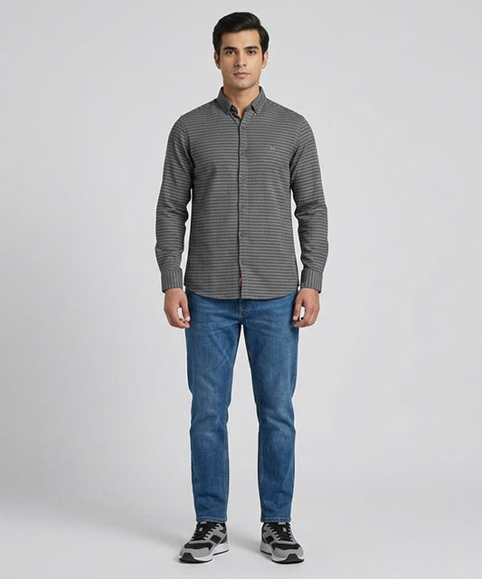 Men's Casual Shirt - Shc-1704 Green Stripe