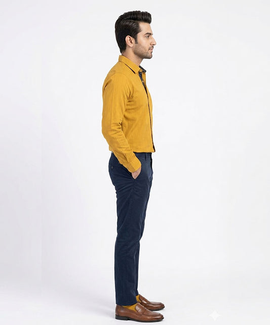Men's Over Size Casual Shirt - Yellow Shc-1682 ORG