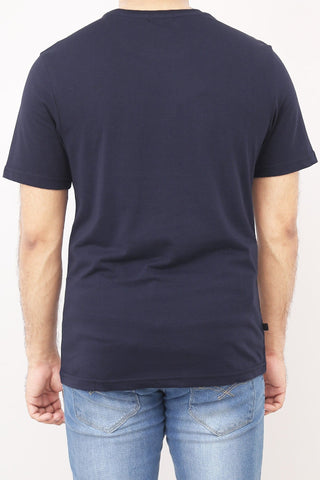 Crew Neck Peace Printed Tee Tsh-5247 Navy