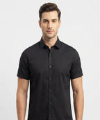 Men's Casual Black Half Sleves Shc-1927