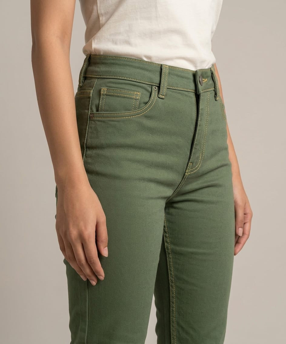 HR Clothing Women's Slim Fit Denim Jeans-LJP-0039–Green