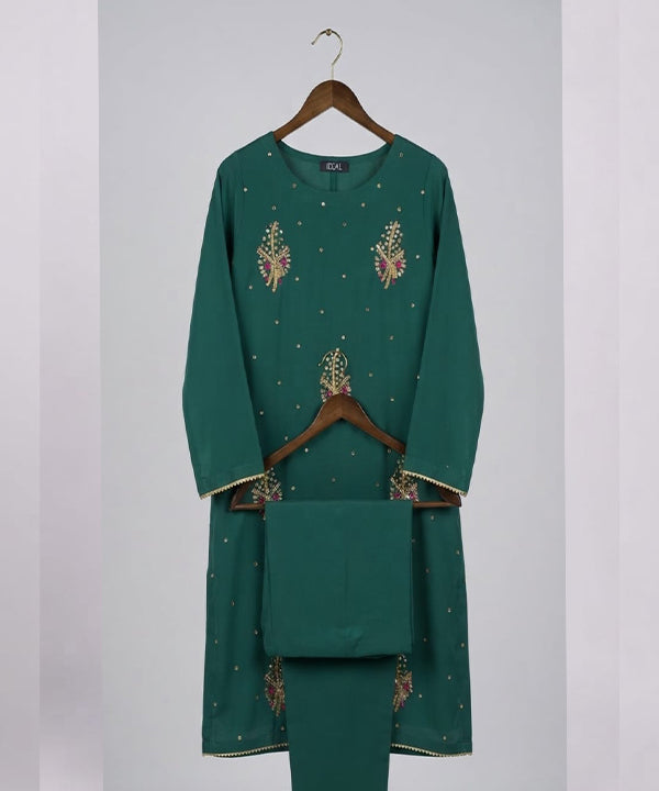 Women's Eastern Green Embroidered 2-Piece Suit 0006
