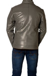 Men's Faux Leather Jacket Jk-0286 Dotted Grey