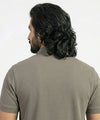 A|X Logo Self-Textured Polo T-Shirt TSH-7163 Grey