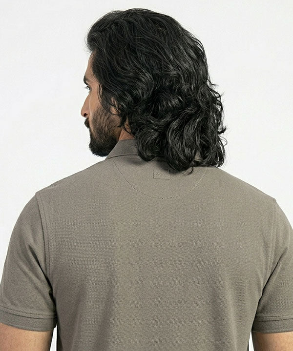 A|X Logo Self-Textured Polo T-Shirt TSH-7163 Grey