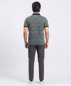 MEN'S T-SHIRT COLLAR BEIGE STRIPE OLD MONEY TSH-5916