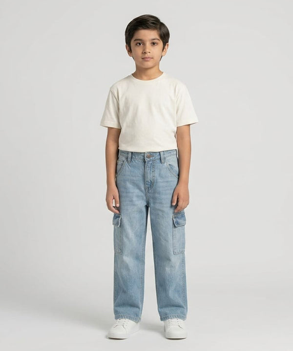 Boys Carpenter Straight Fit Jeans- BJP-0273 L-Blue