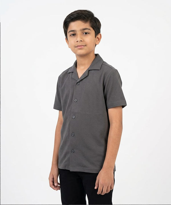 HR clothing Kids Half Sleeves Shirt - D-Grey BSH-0116