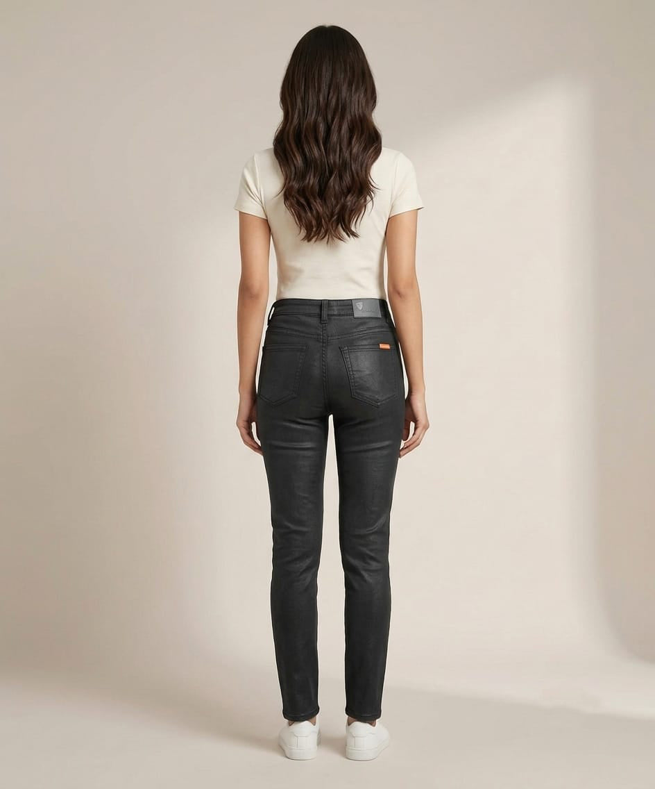 HR Clothing Women's Slim Fit Denim Jeans-LJP-0027–Mate-Black