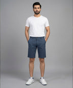 Men’s Summer Cotton Navy Dotted Shorts- BR-0105