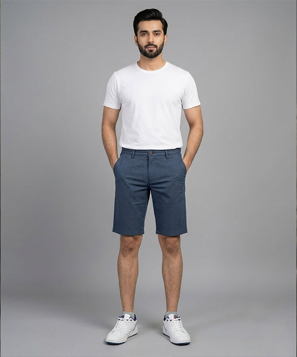 Men’s Summer Cotton Navy Dotted Shorts- BR-0105
