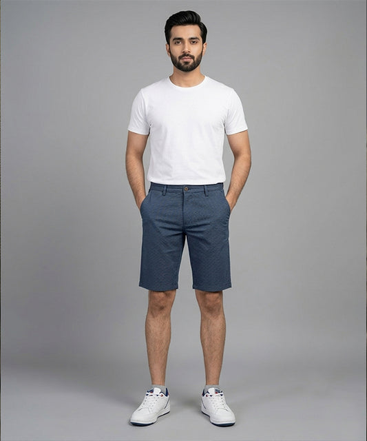 Men’s Summer Cotton Navy Dotted Shorts- BR-0105