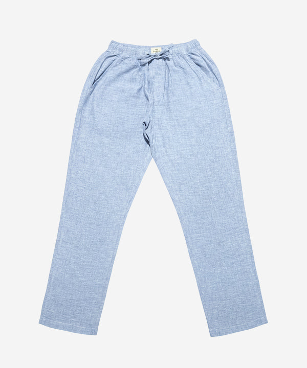 HR Clothing Men's Linen Trousers - L Blue LWR-0537