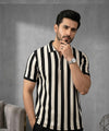 MEN'S T-SHIRT COLLAR BLACK STRIPE TSH-7160