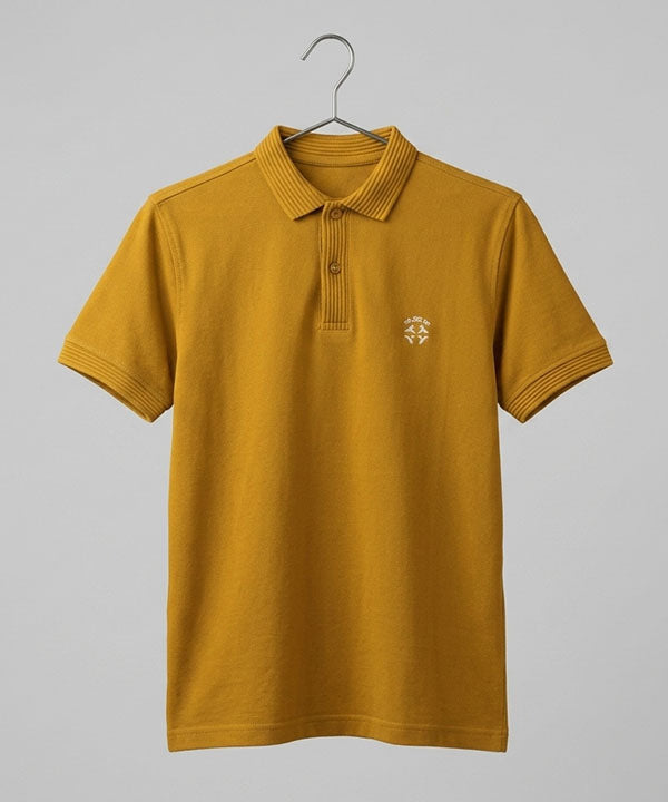 Premium Ribbed Collar Polo T-Shirt Mustard TSH-7162