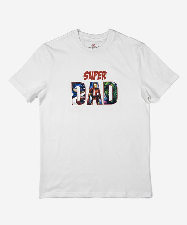 HR Clothing Men’s Super Dad Printed T-Shirt – White TSH-5921