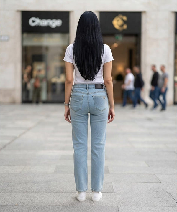 HR Clothing Women's Slim Fit Denim Jeans-LJP-0086–L-Blue