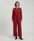 Women's Western Maroon Relaxed Fit Co-Ord Set LTP-0030