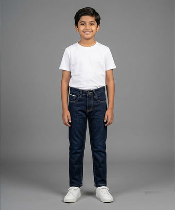 Boys Navy Blue Stretch Denim Jeans- Bjp-0304