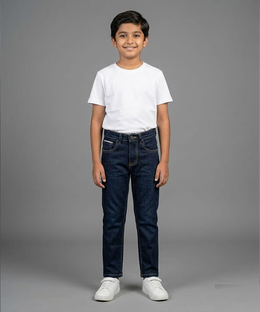 Boys Navy Blue Stretch Denim Jeans- Bjp-0304