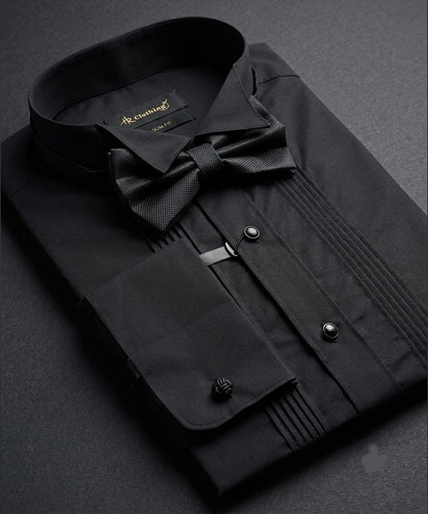 Men’s Tuxedo Black Dress Shirt - DSH-0150