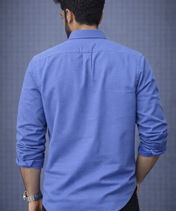Men's Casual Shirt - Shc-1063 Dotted Blue