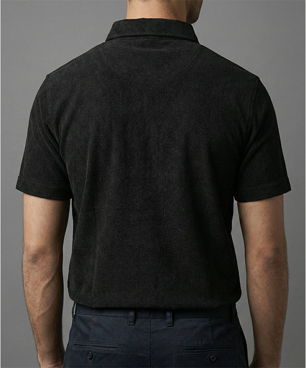 Men's T-Shirt Polo Collar Black Tsh-5923