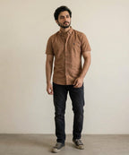 Men's Casual Shirt Half Sleeves - Brown Shc-1927 (ORG-H)