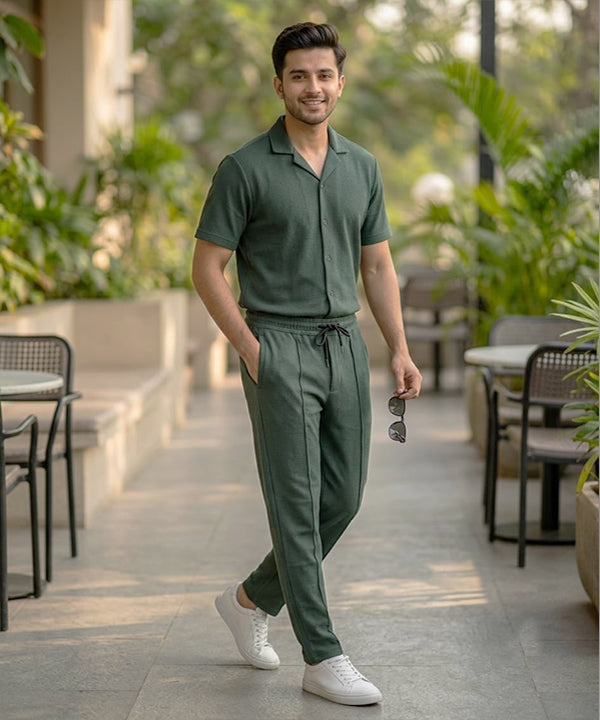 HR clothing Mens Thermal Co-Ord Set 3086/0706 -D-Green